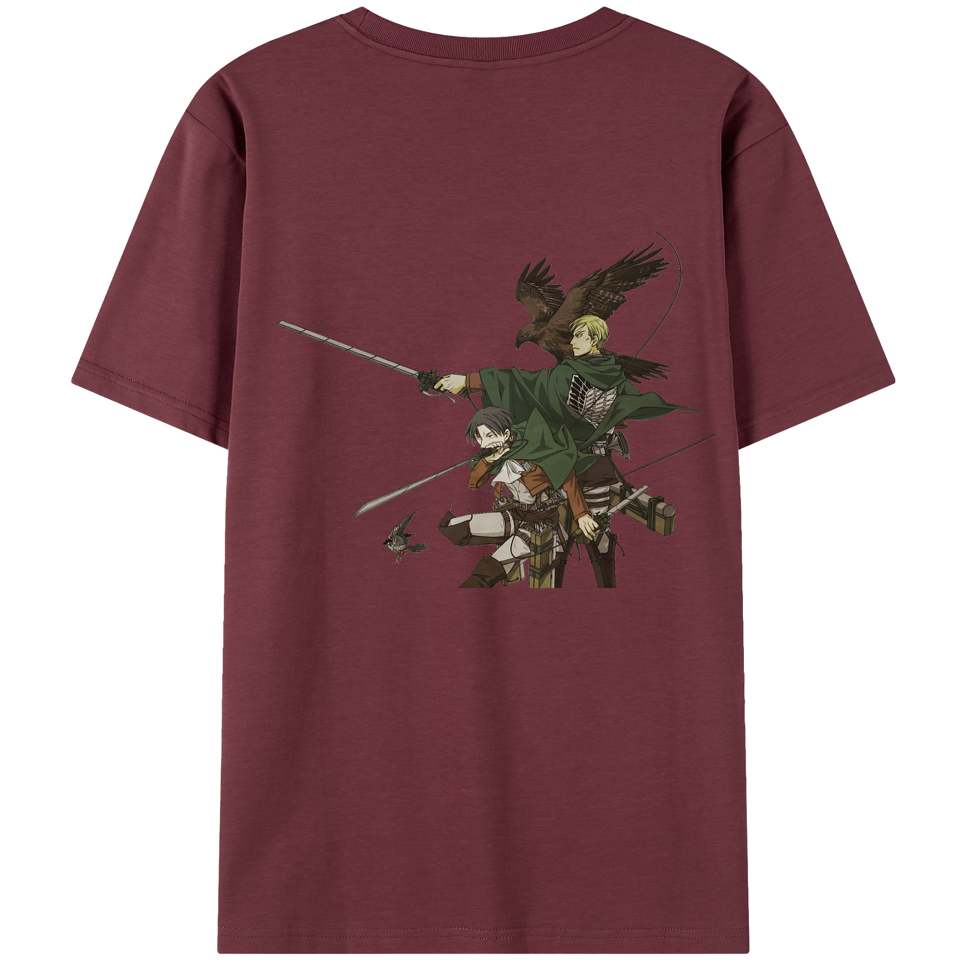 （画像用） 進撃の巨人 Attack on Titan 綿100％半袖Tシャツ（背面プリント）